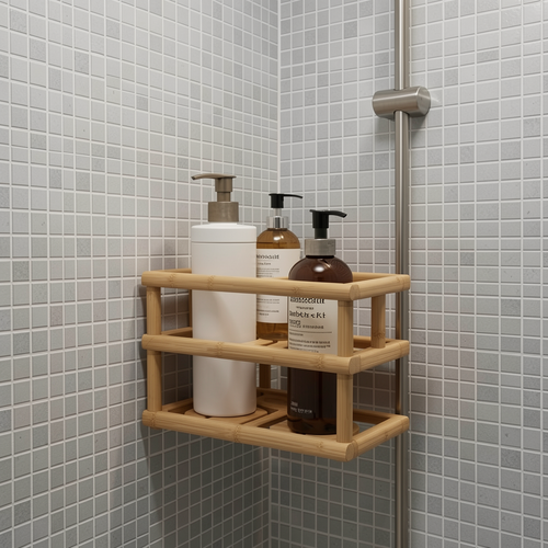 BambooLift FSC Bamboo Shower Caddy Organizer alternate mosaic shower product photo
