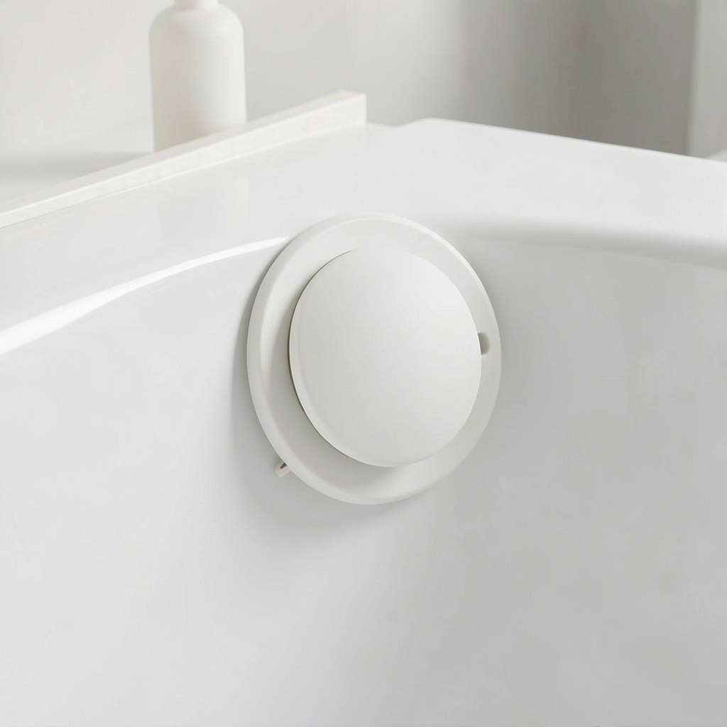 CalmPour BPA-Free Bathtub Overflow Cover alternate angle product photo
